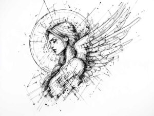 angel tattoo design ideas Realism crisp detail guardian spirit for neck