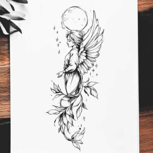 angel tattoo design ideas Realism portrait realism guardian spirit for wrist side
