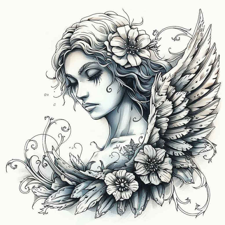 angel tattoo design ideas layered fill heaven sent for full back