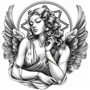 angel tattoo design ideas Realism ultra detailed heaven sent for hip