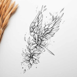 angel tattoo design ideas Surrealism translucent layers heaven sent for palm