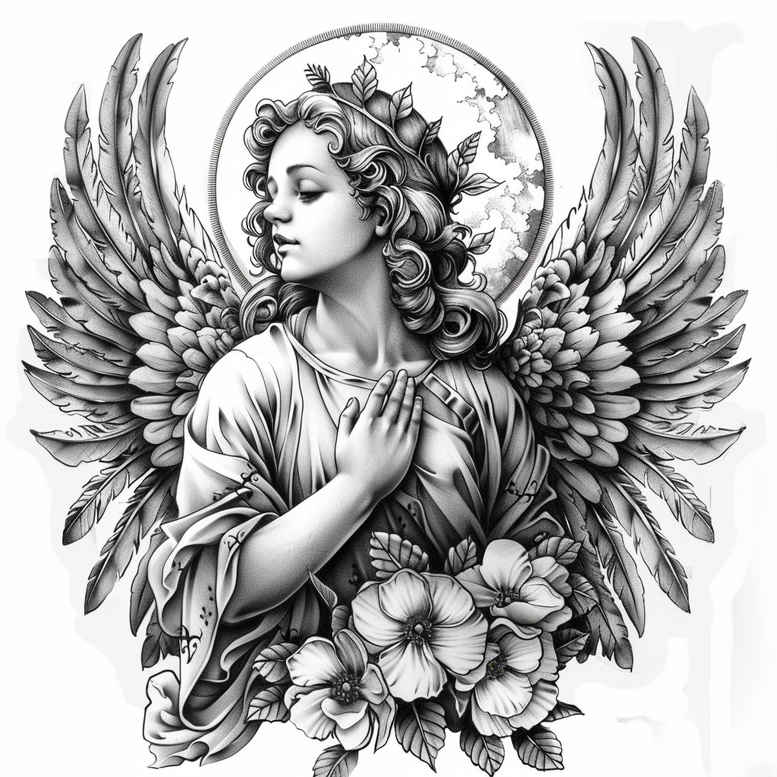 angel tattoo design ideas refined lines heaven sent for toe