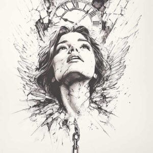 angel tattoo design ideas Surrealism fantastical heavenly embrace for forearm