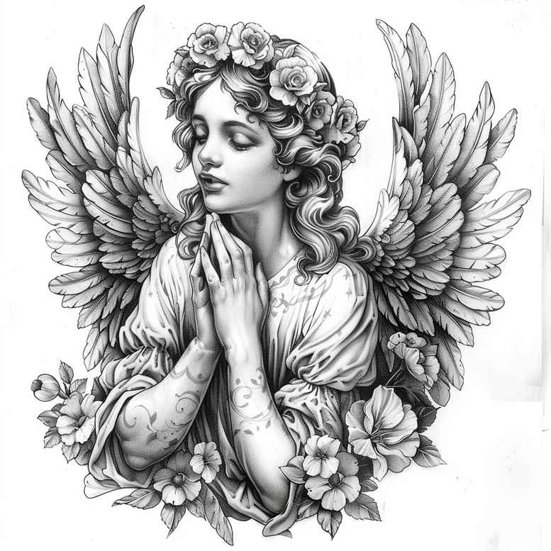 angel tattoo design ideas true rendering heavenly embrace for full back