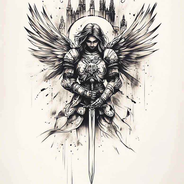 angel tattoo design ideas artistic contrast heavenly embrace for full back