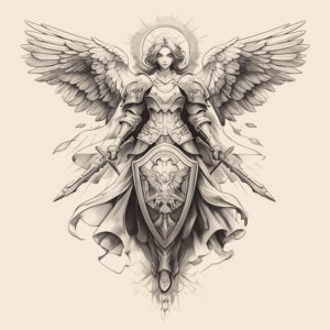 angel tattoo design ideas accent shading heavenly embrace for hand