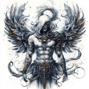 angel tattoo design ideas modern classic heavenly embrace for shoulder blade