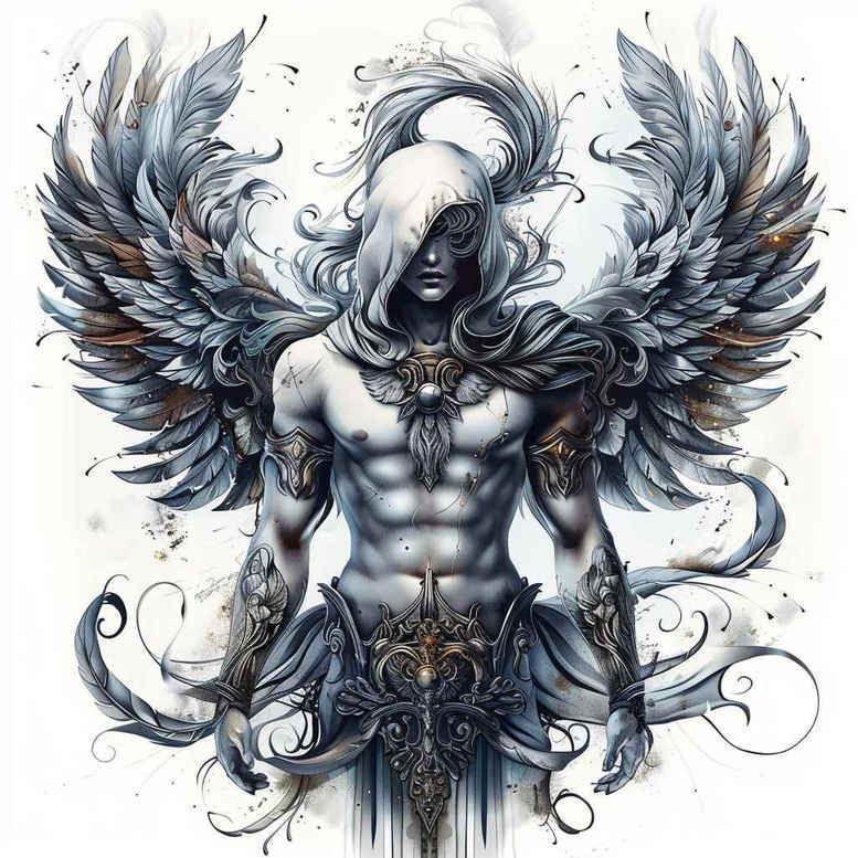 angel tattoo design ideas modern classic heavenly embrace for shoulder blade