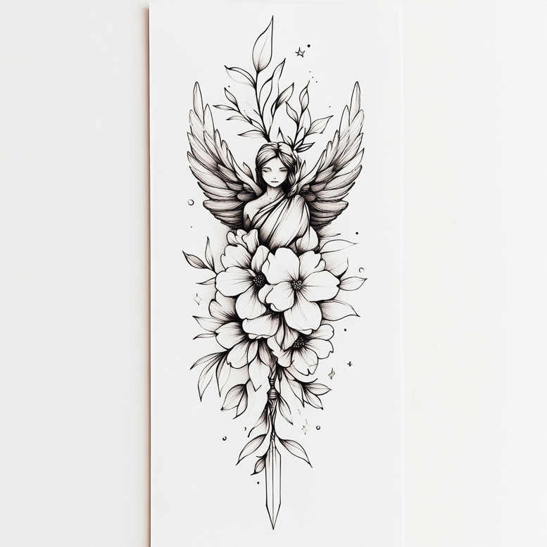 angel tattoo design ideas Surrealism dreamscape heavenly for arm