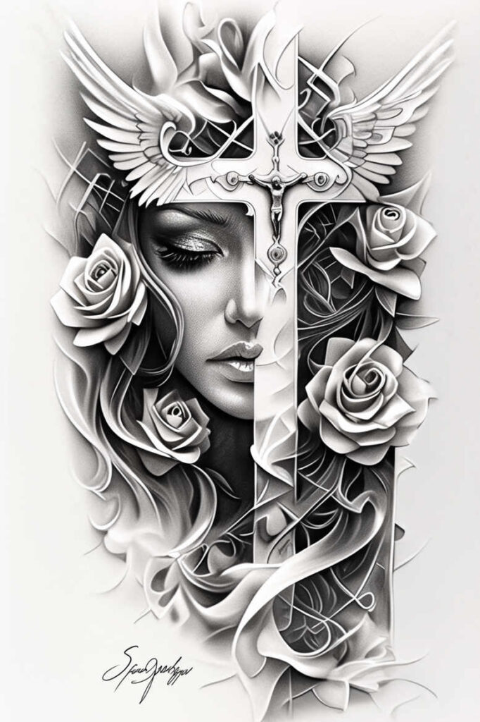 angel tattoo design ideas clean fill heavenly for full back