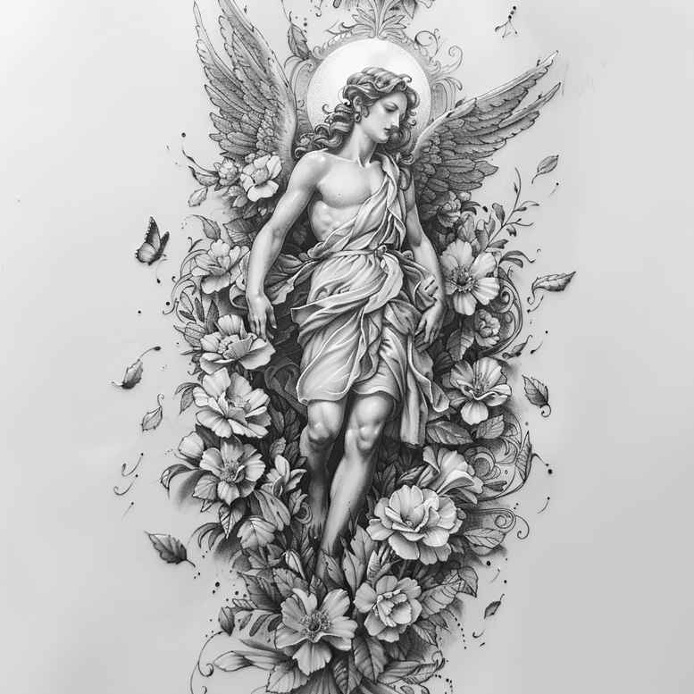 angel tattoo design ideas textural detail heavenly for wrist