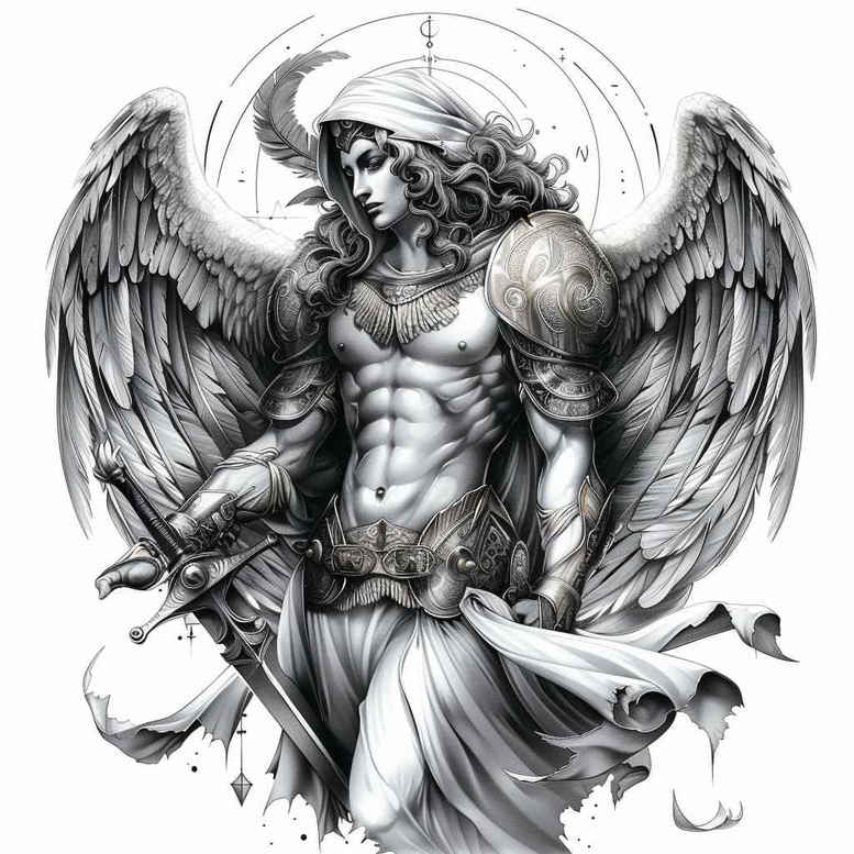 angel tattoo design ideas enhanced shading heavenly host for arm