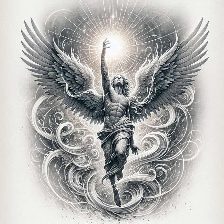 angel tattoo design ideas ethereal textures heavenly host for arm