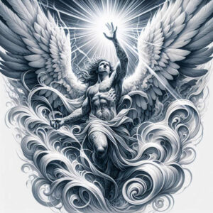 angel tattoo design ideas bold color heavenly host for forearm