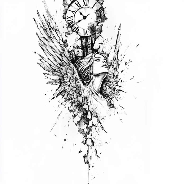 angel tattoo design ideas gentle shadow heavenly shield for wrist side