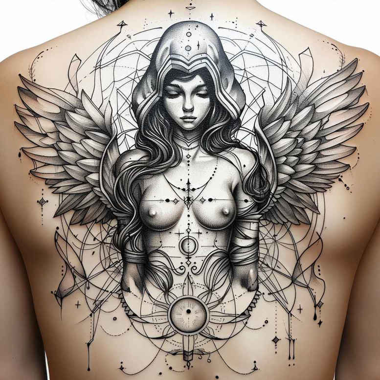 angel tattoo design ideas modern twist holy aura for heel