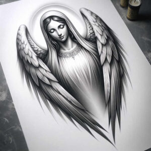 angel tattoo design ideas Surrealism distorted reality holy for forearm