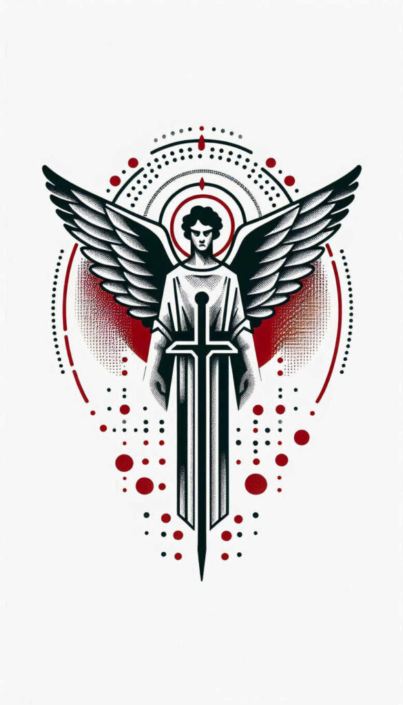 angel tattoo design ideas layered fill holy for stomach