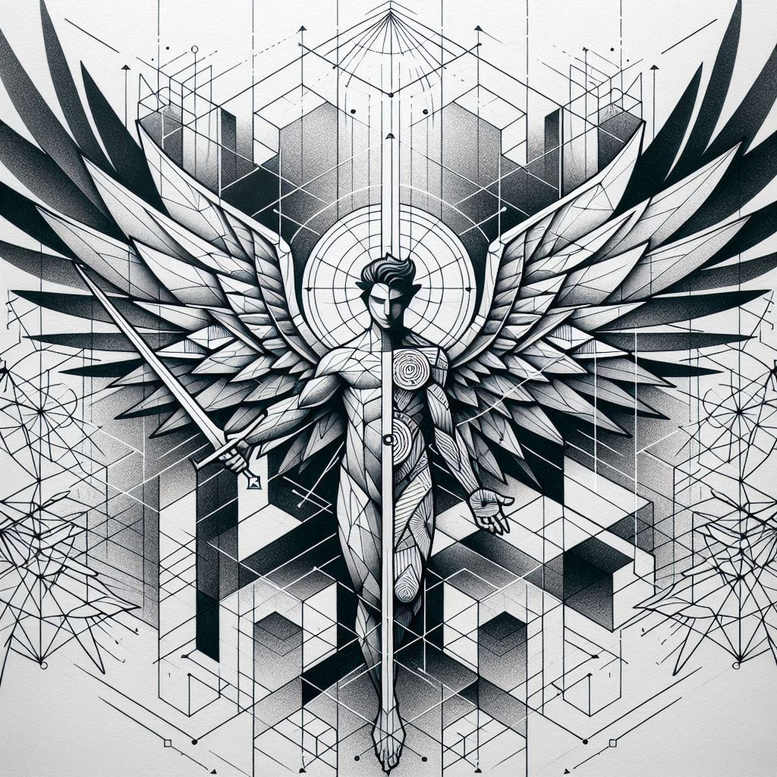 angel tattoo design ideas clear lines holy guardian for ankle