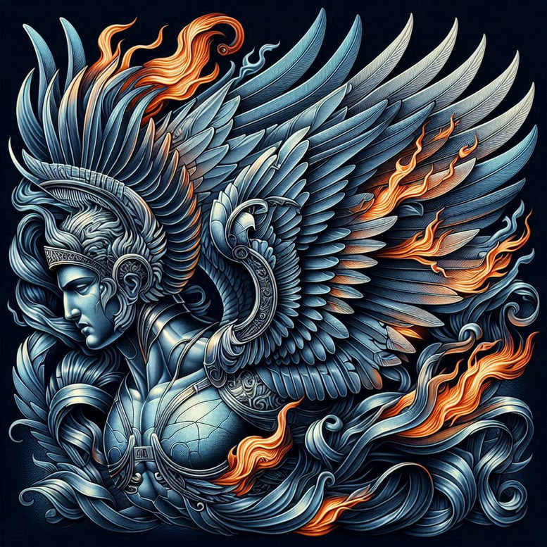 angel tattoo design ideas solid fill holy light for elbow