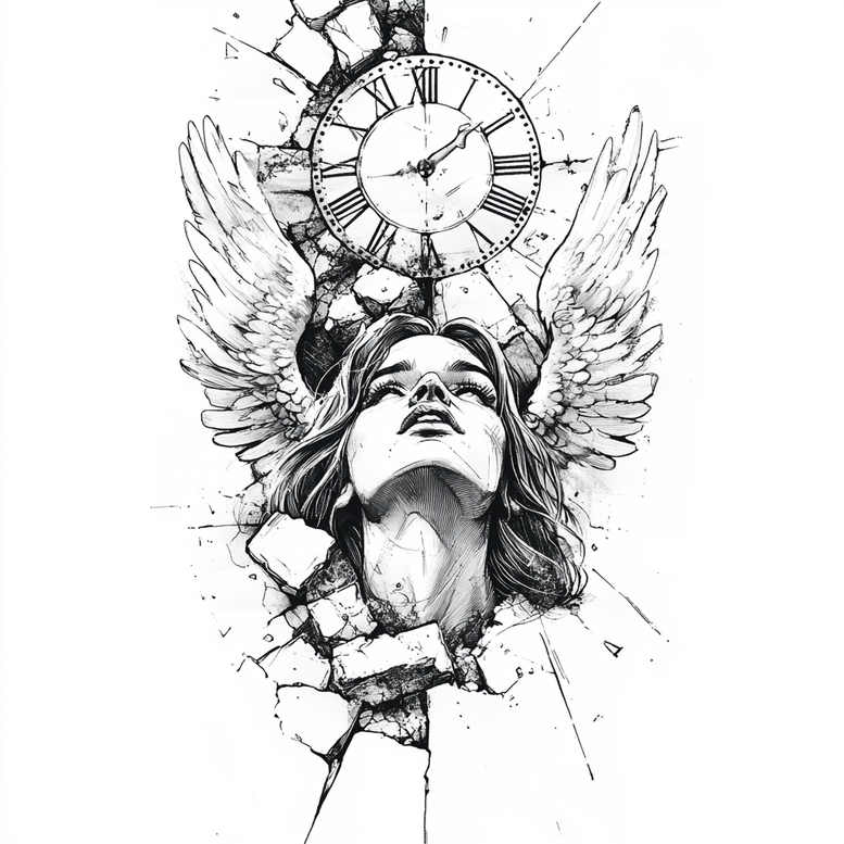 angel tattoo design ideas classic shading holy light for lower back