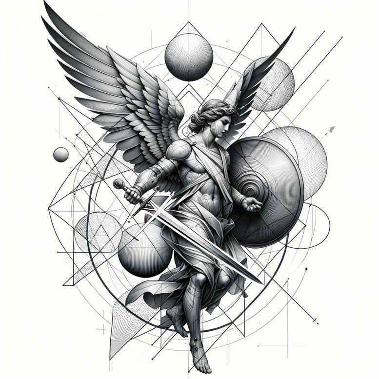 angel tattoo design ideas rich blacks holy light for triceps