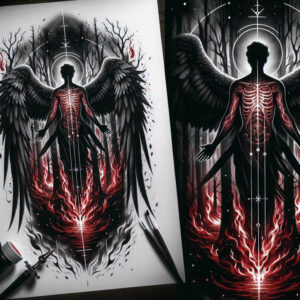 angel tattoo design ideas Surrealism fantasy-inspired holy light for wrist