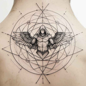 angel tattoo design ideas subtle highlights lightbearing for arm