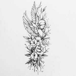 angel tattoo design ideas Surrealism hallucinatory lightbearing for chest