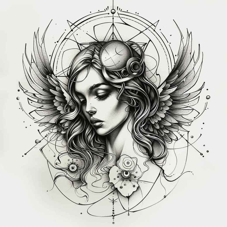 angel tattoo design ideas Surrealism blurred boundaries lightbearing for hip
