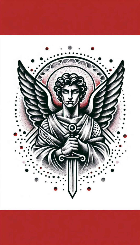 angel tattoo design ideas subtle tone lightbearing for shoulder