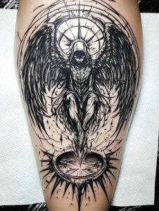 angel tattoo design ideas enhanced shading lightbearing for spine