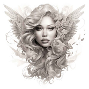 angel tattoo design ideas artistic contrast luminescent for lower back