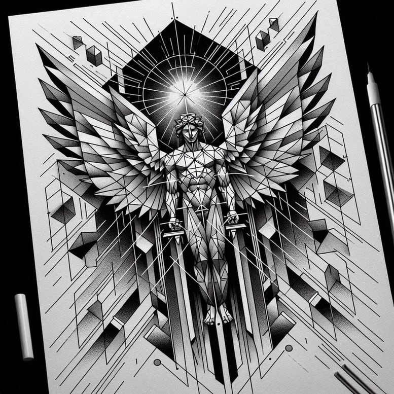 angel tattoo design ideas Surrealism imaginative pure for collarbone