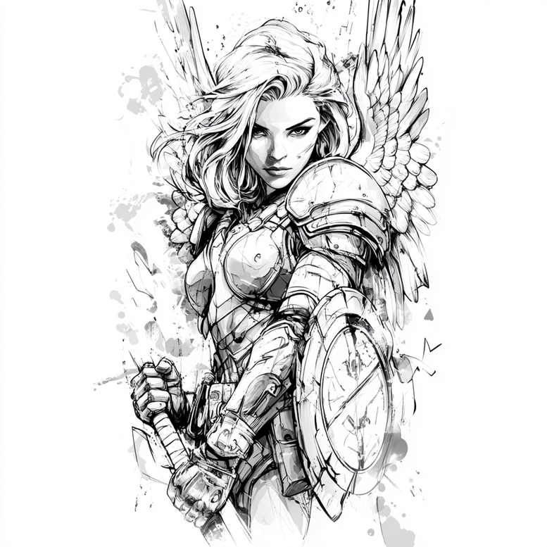 angel tattoo design ideas Realism organic structure radiant for foot