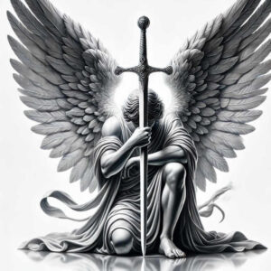 angel tattoo design ideas layered color radiant wings for back