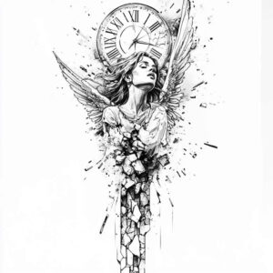 angel tattoo design ideas Surrealism psychological depth radiant wings for inner arm