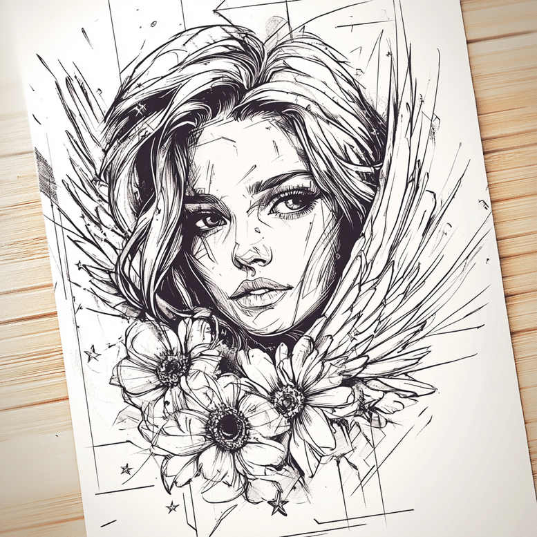 angel tattoo design ideas Surrealism enigmatic visuals radiant wings for upper thigh