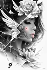angel tattoo design ideas saturated hues sacred for back