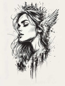 angel tattoo design ideas Realism skin realism sacred for lower leg