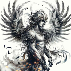 angel tattoo design ideas color saturation sacred for upper back