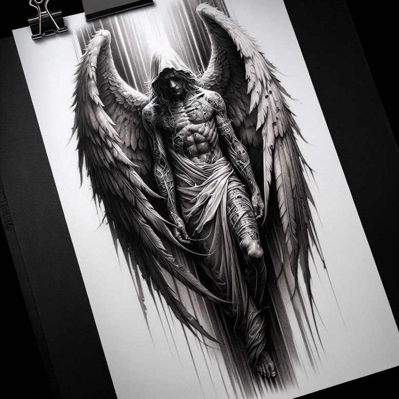 angel tattoo design ideas balanced color seraphic for back shoulder