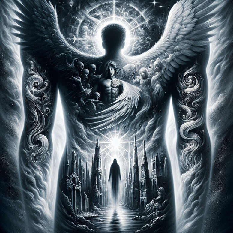 angel tattoo design ideas Surrealism unconscious imagery seraphic for hip
