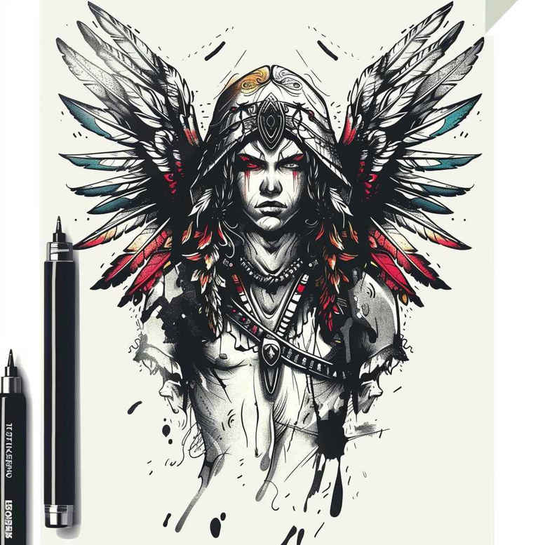 angel tattoo design ideas Realism transparent layer seraphic glow for forearm