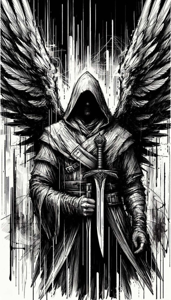 angel tattoo design ideas accent shading seraphic presence for back