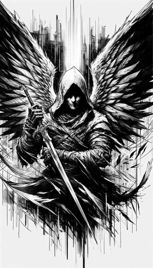 angel tattoo design ideas clean contrast seraphic presence for spine