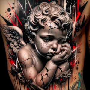 angel tattoo design ideas Realism digital realism seraphim for wrist