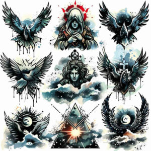 angel tattoo design ideas spectral hues spiritual blessing for upper shoulder