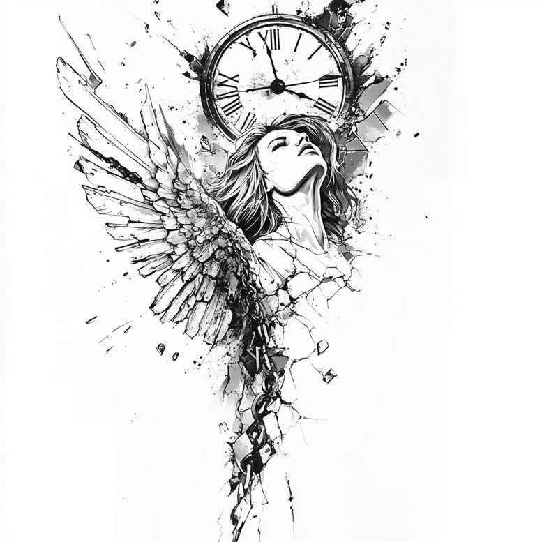 angel tattoo design ideas color overlays spiritual for abdomen