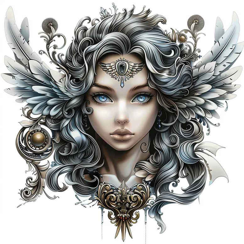 angel tattoo design ideas fine detail spiritual for heel
